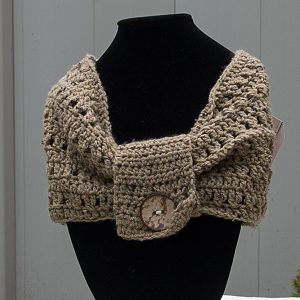 Handmade Crochet Cowl With Removable Button Flap