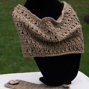 Handmade Crochet Cowl With Removable Button Flap