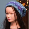 beautiful Slouchy Beanie Hat, Crocheted Slouchy Hat with button